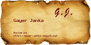Gayer Janka névjegykártya